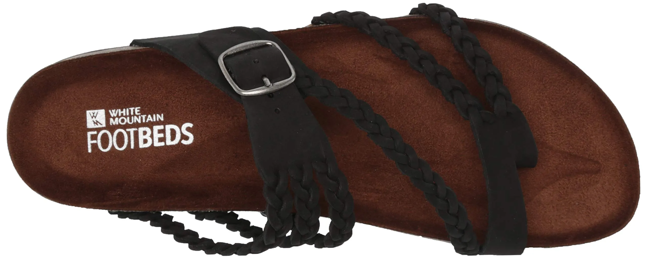 Hayleigh White Casual Short-term offer Footbeds Sandals Slip Mountain Black Flats On Leather Multi-purpose