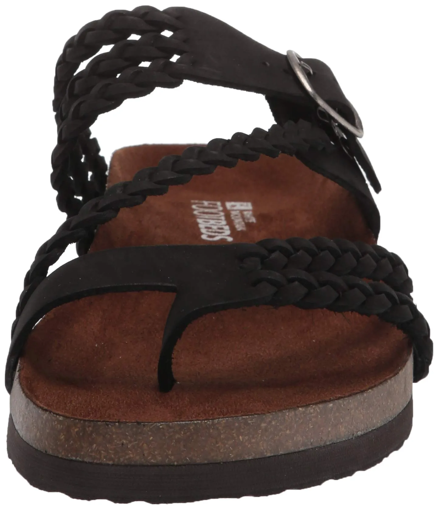 Hayleigh White Casual Short-term offer Footbeds Sandals Slip Mountain Black Flats On Leather Multi-purpose