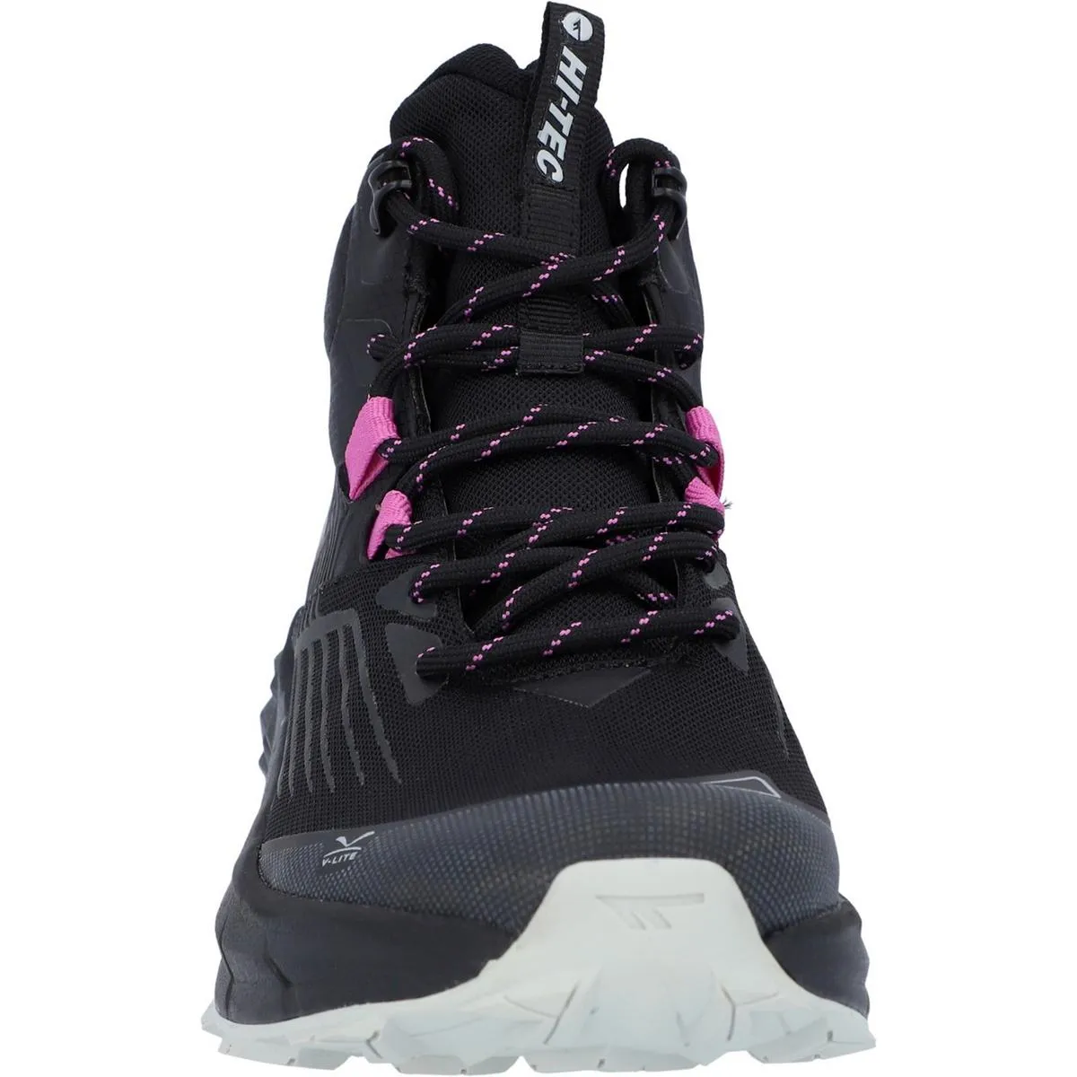 Hi-Tec Fuse Trail Mid WP Trainers Black/Cool Grey/Cyclamen