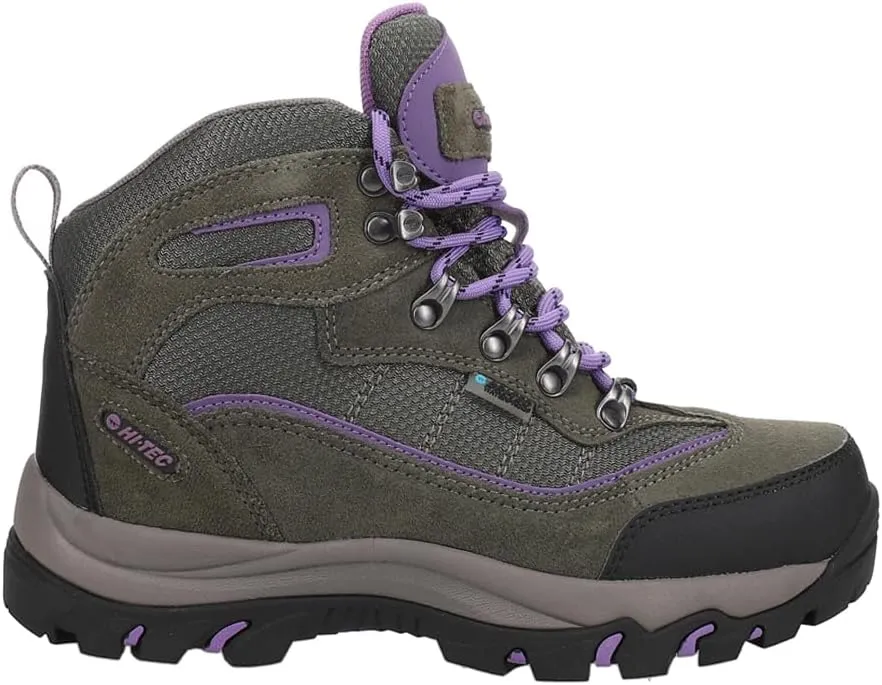 HI-TEC Womens Skamania Waterproof Hiker Casual Boots Ankle Low Heel 1-2" - Grey - Size 6 M