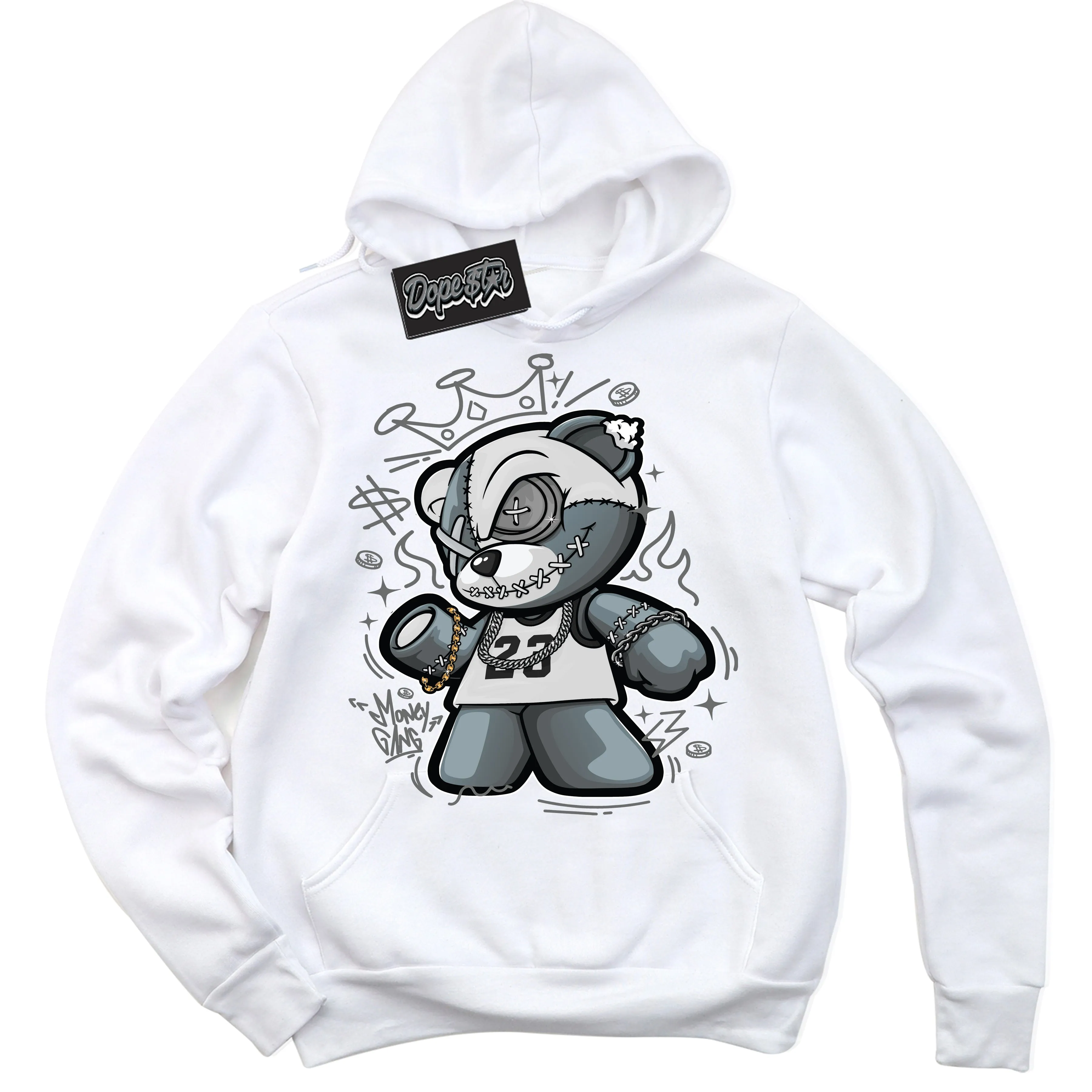 Iron Grey 1s Sneaker Hoodie Money Gang Bear Graphic