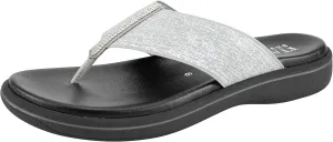 ITALIAN Shoemakers Linna Womens Rhinestone Glitter Thong Dressy Sandal for Women