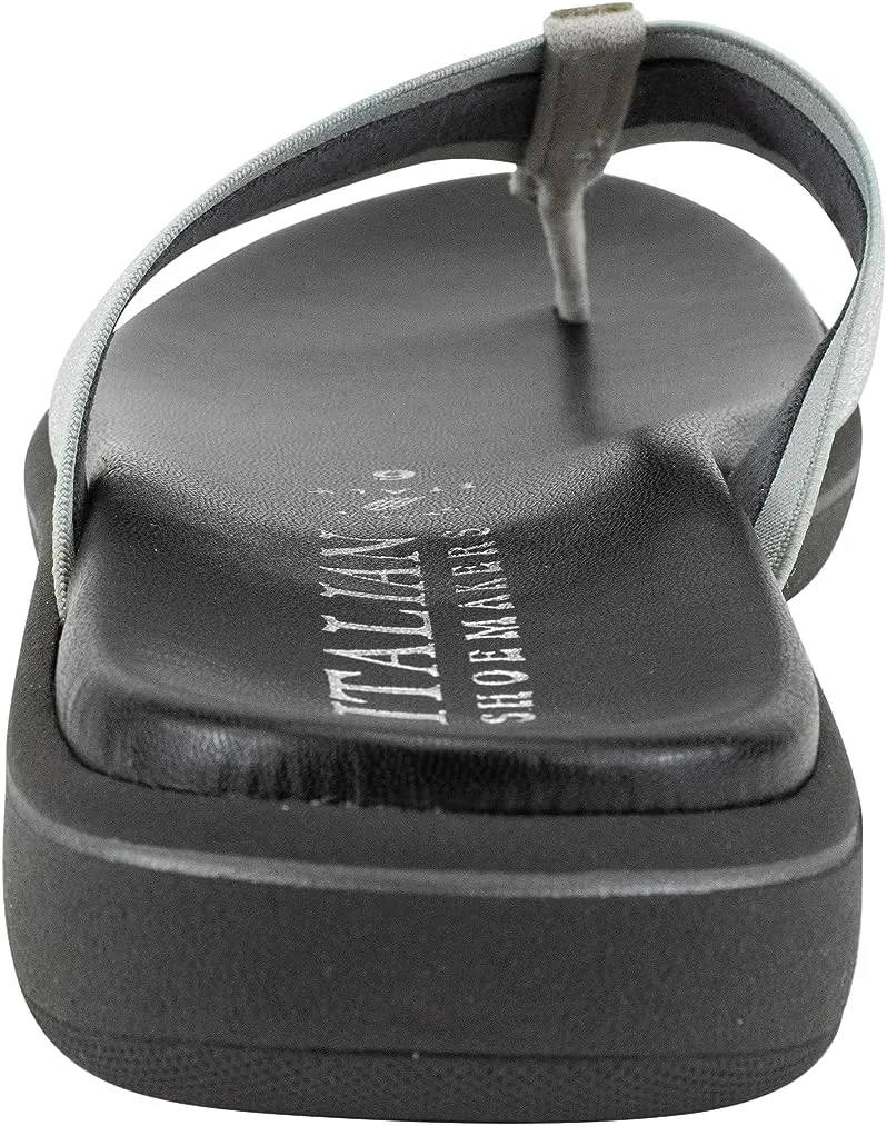 ITALIAN Shoemakers Linna Womens Rhinestone Glitter Thong Dressy Sandal for Women