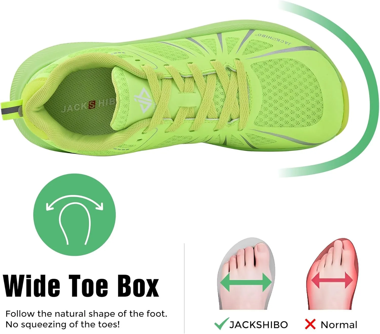 JACKSHIBO Men's Wide Toe Box Shoes Wide Width Sneakers Athletic Tennis Gym Workout Road Running Cross Training Walking Shoes Cushioned Zero Drop Platform Sneakers