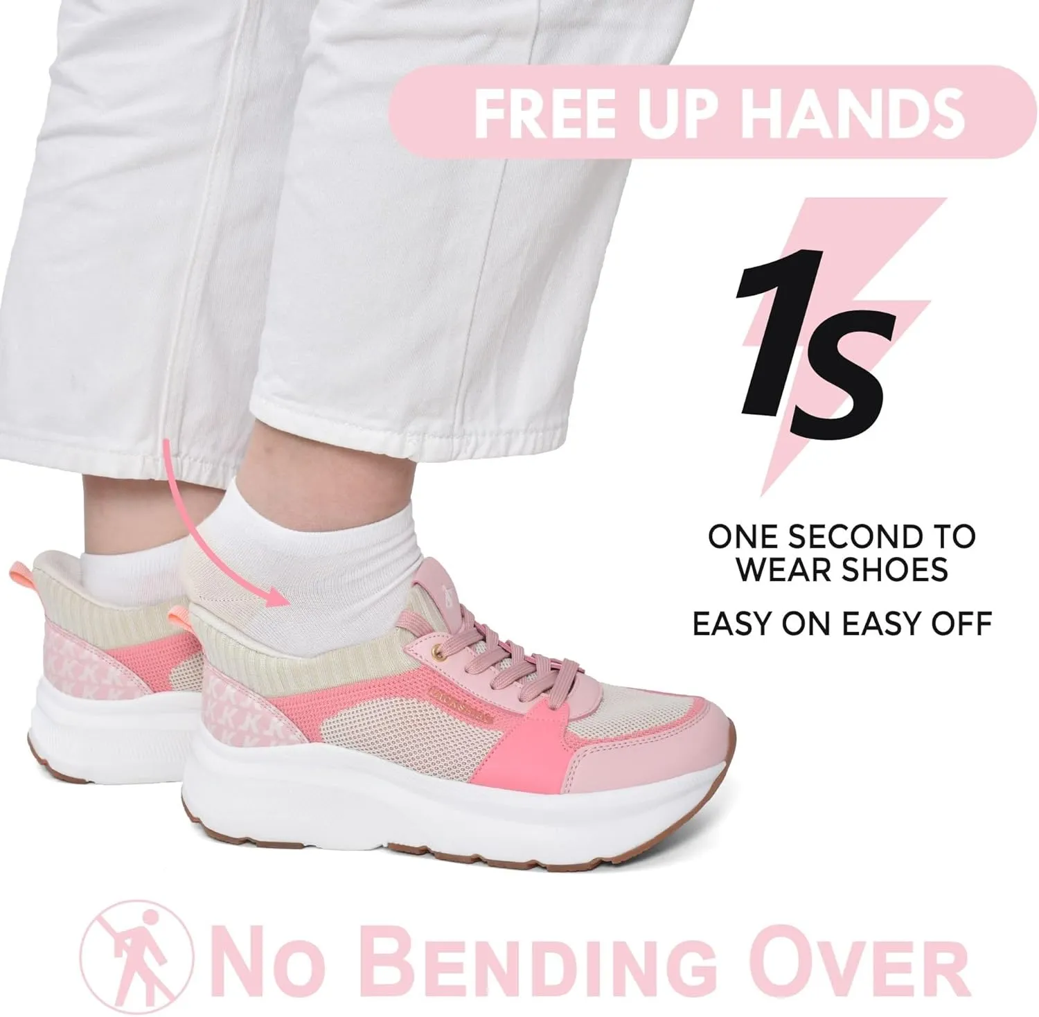 JACKSHIBO Slip in Women Hands Free Shoes Wide Toe Box Slip On Walking Athletic Tennis Sneakers Arch Support Plantar Fasciitis Orthopedic Width Shoes Cushion Thick Zero Drop Sole with Metatarsal Pad