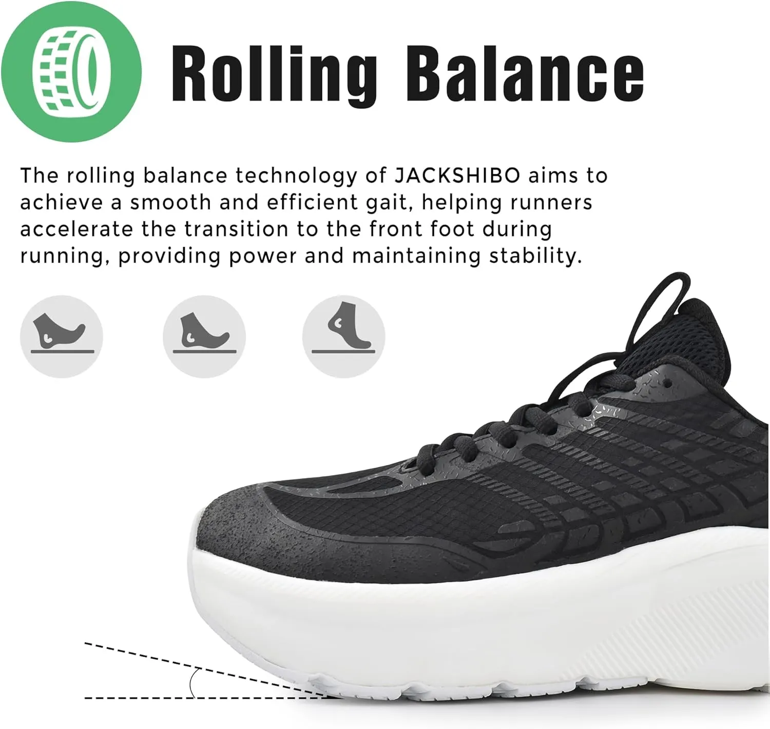 JACKSHIBO Wide Toe Box Men's Running & Tennis Athletic Gym Workout Cross Training Sneakers - Cushioned Memory Foam Thick Zero Drop Sole