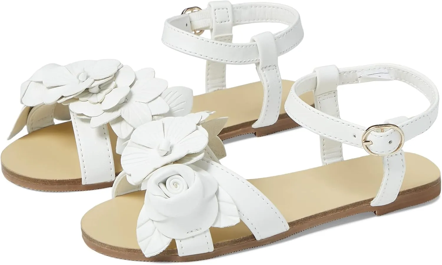 Janie and Jack Girl's White Flower Sandal (Toddler/Little Kid/Big Kid)