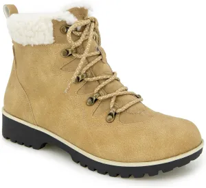 JBU Women's Poland Lace Up with Faux Shearling Fashion Comfort Waterproof Ankle Boot