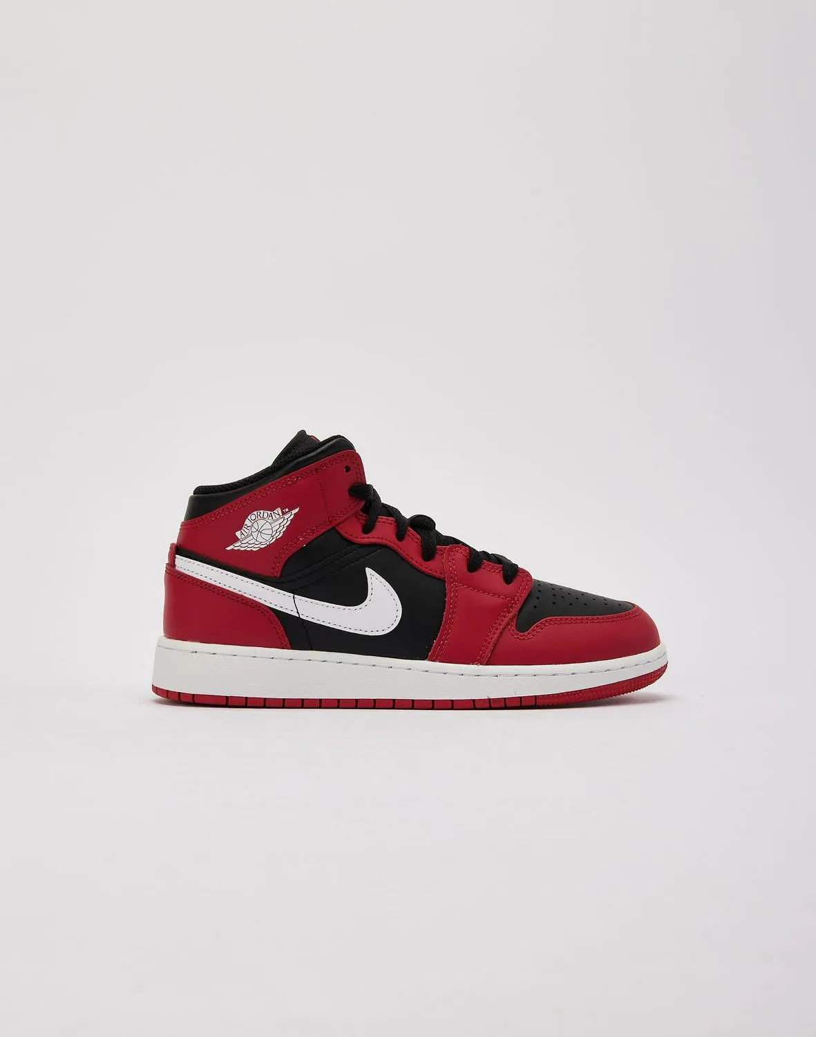 Kids Nike Air Jordan 1 Mid GS Red Black White DQ8423-061 Sneaker Shoe Trainer