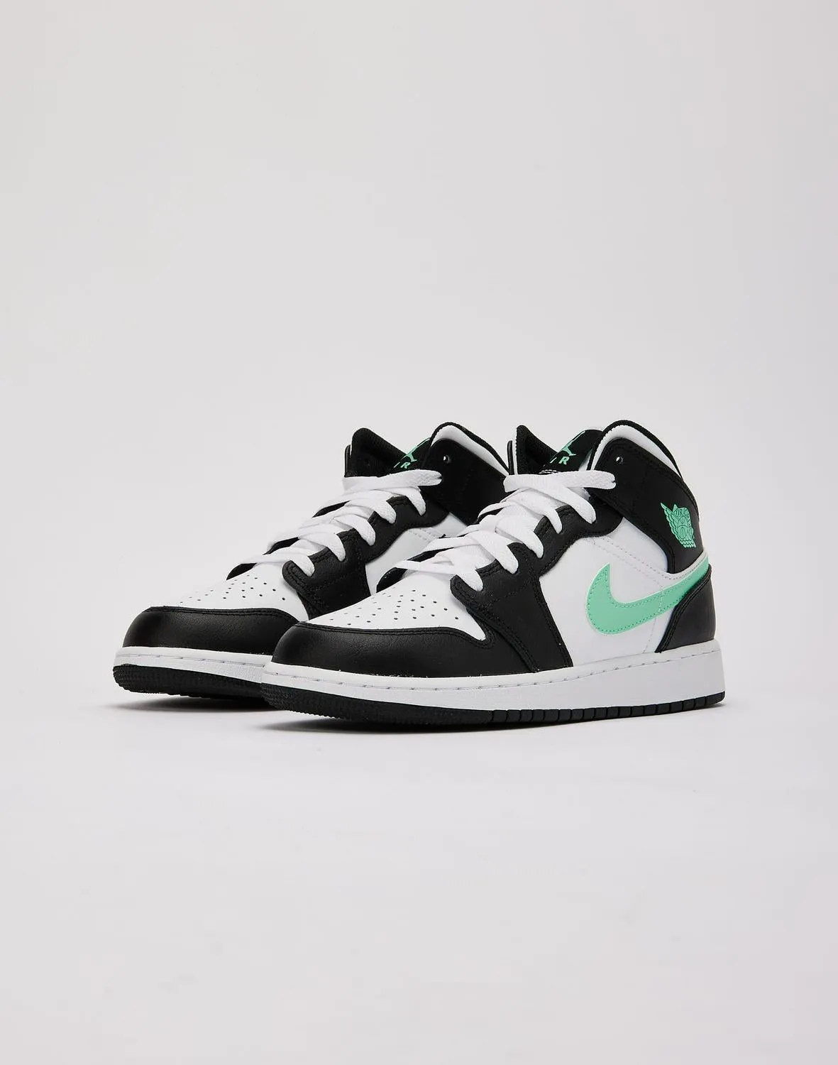 Kids Nike Air Jordan 1 Mid GS White Black Blue DQ8423-103 Shoe Sneaker Trainer