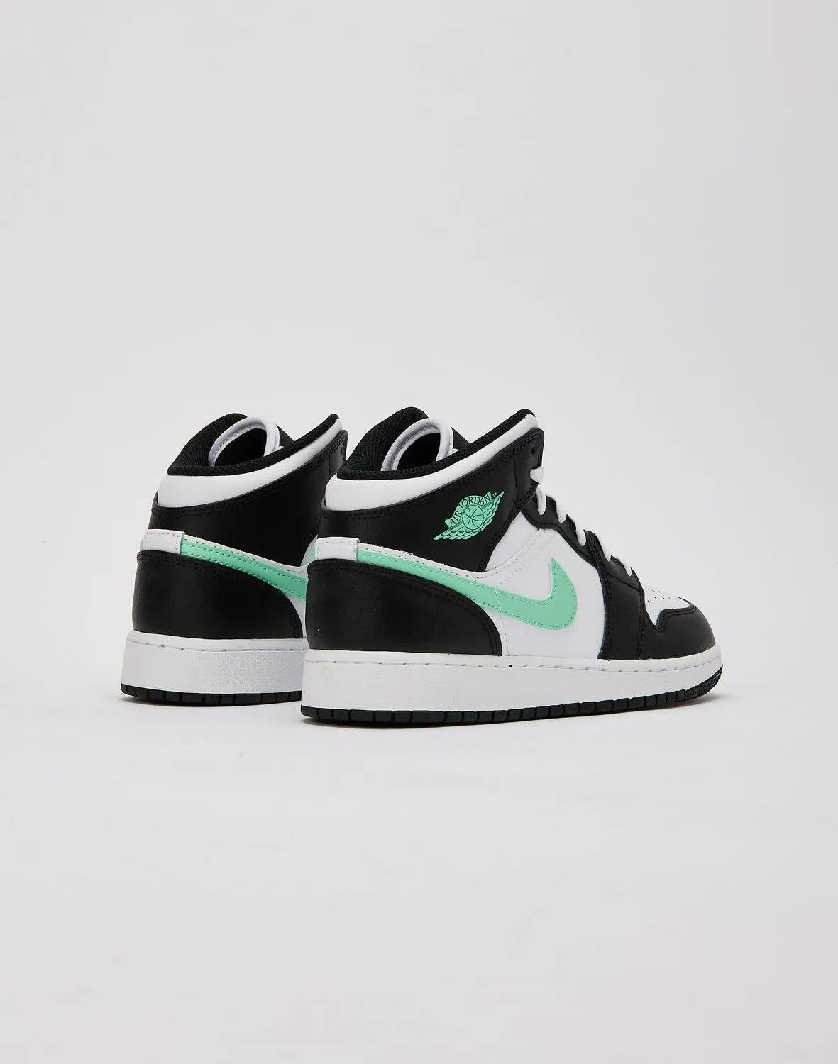 Kids Nike Air Jordan 1 Mid GS White Black Blue DQ8423-103 Shoe Sneaker Trainer