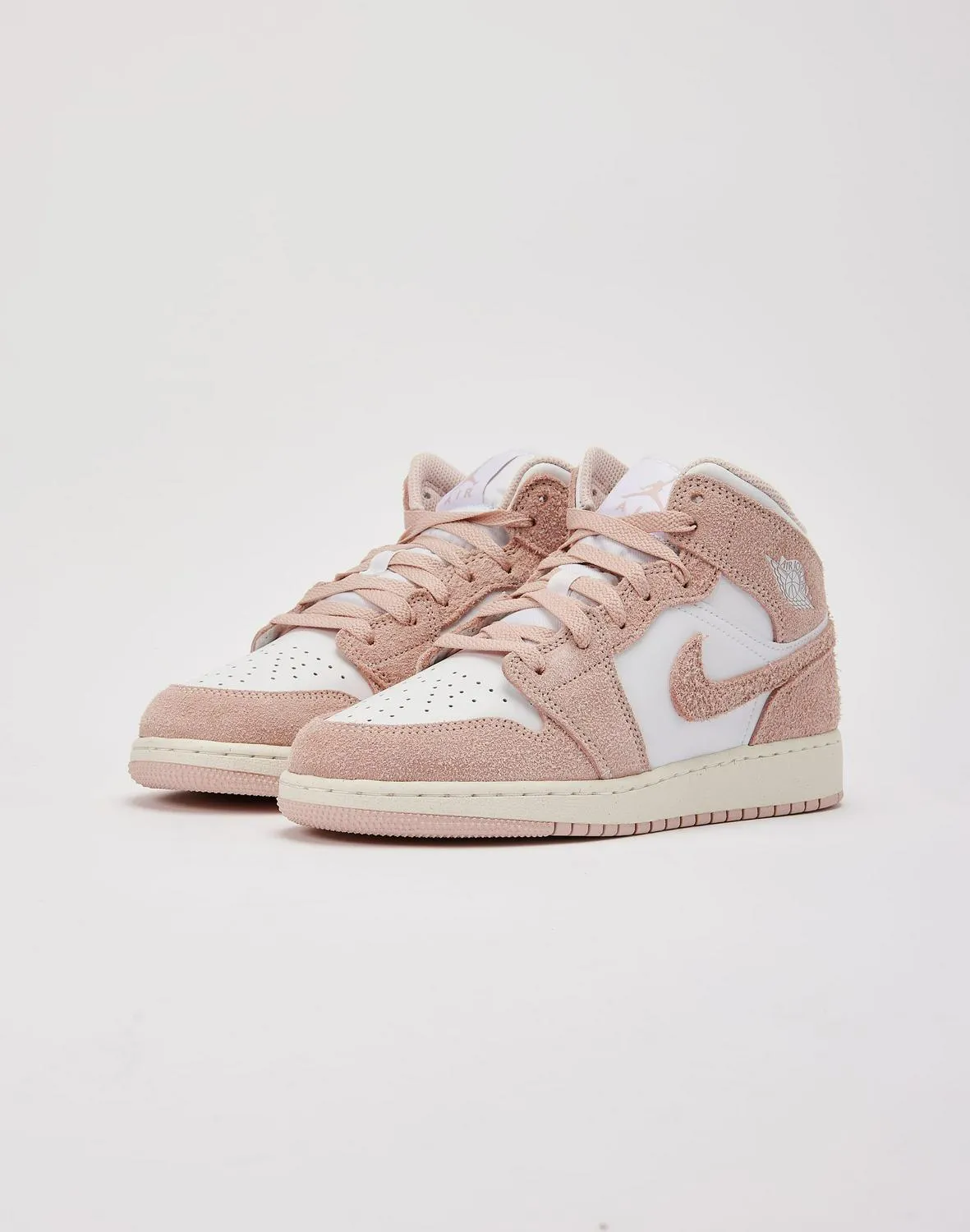 Kids Nike Air Jordan 1 Mid SE GS White Beige FN 7432-161 Shoe Sneaker Trainer