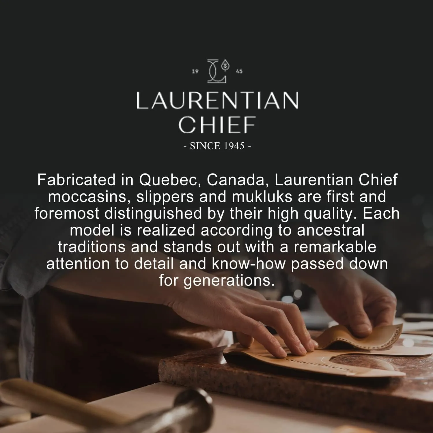 Laurentian Chief Leather Moccasins for Men – Stylish Mens Moccasin Slippers with Plaid Insole Lining, Comfortable Indoor Shoes, Single Lacing, Durable Leather Sole, Made in Canada