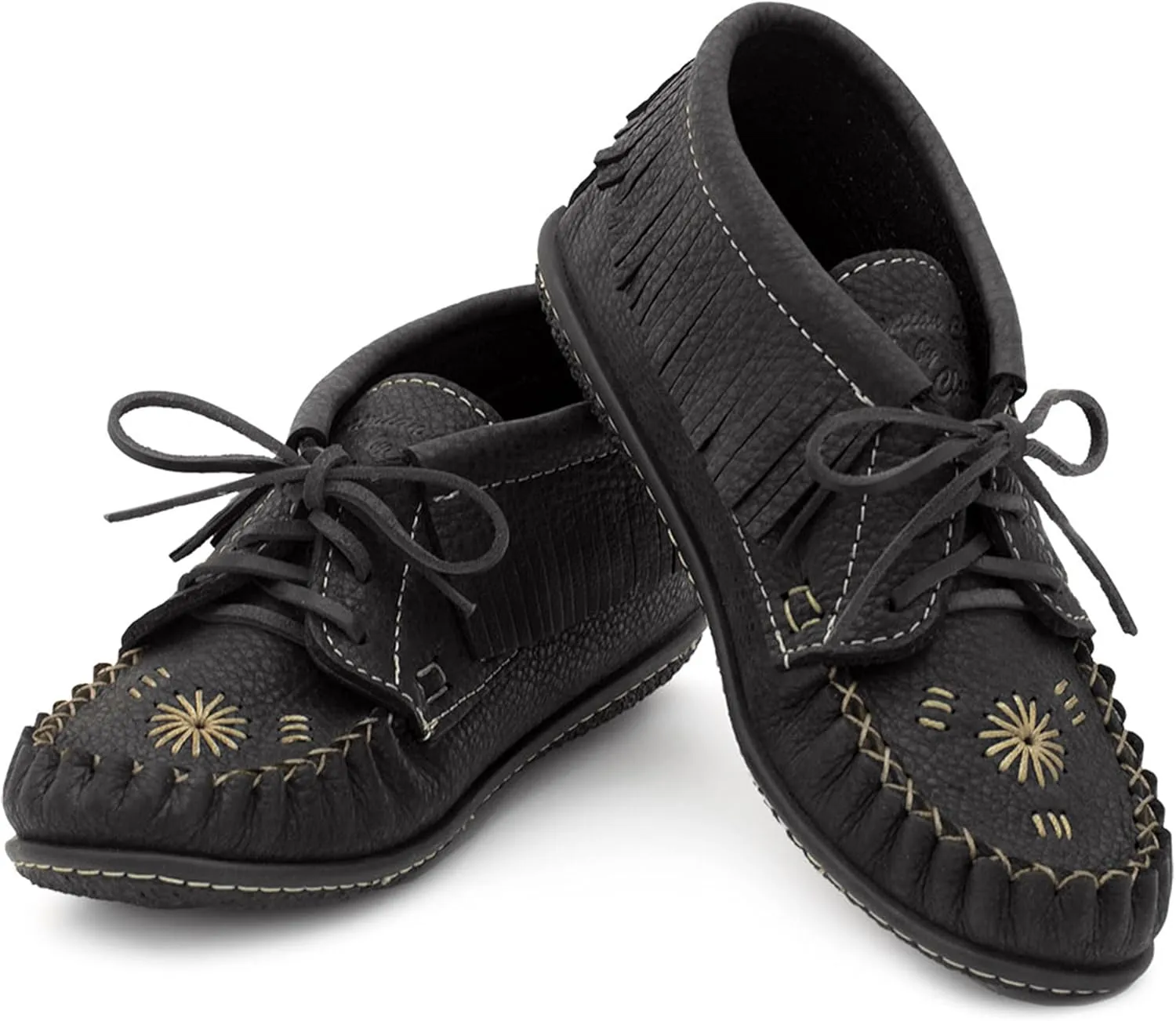 Laurentian Chief Moccasins Women Ankle Boot – Stylish Ankle Boots with Inca Embroidery, Comfortable Insole, Durable Rubber Sole, Made in Canada