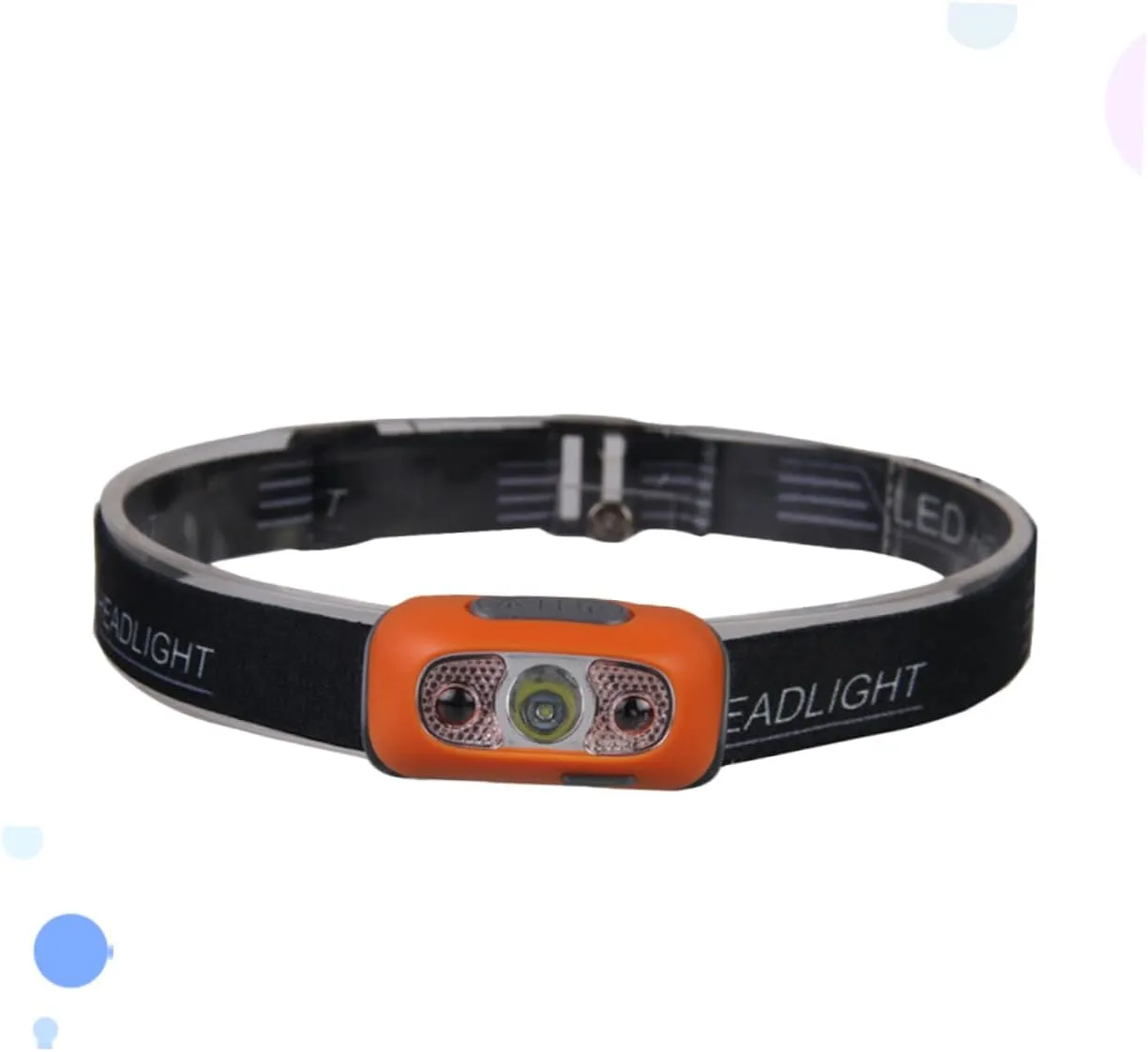 Led Headlamp Batteries Rechargeable Sensor Headlight Camping Flashlight Led Torch Lamp Orange for Outdoor Activities