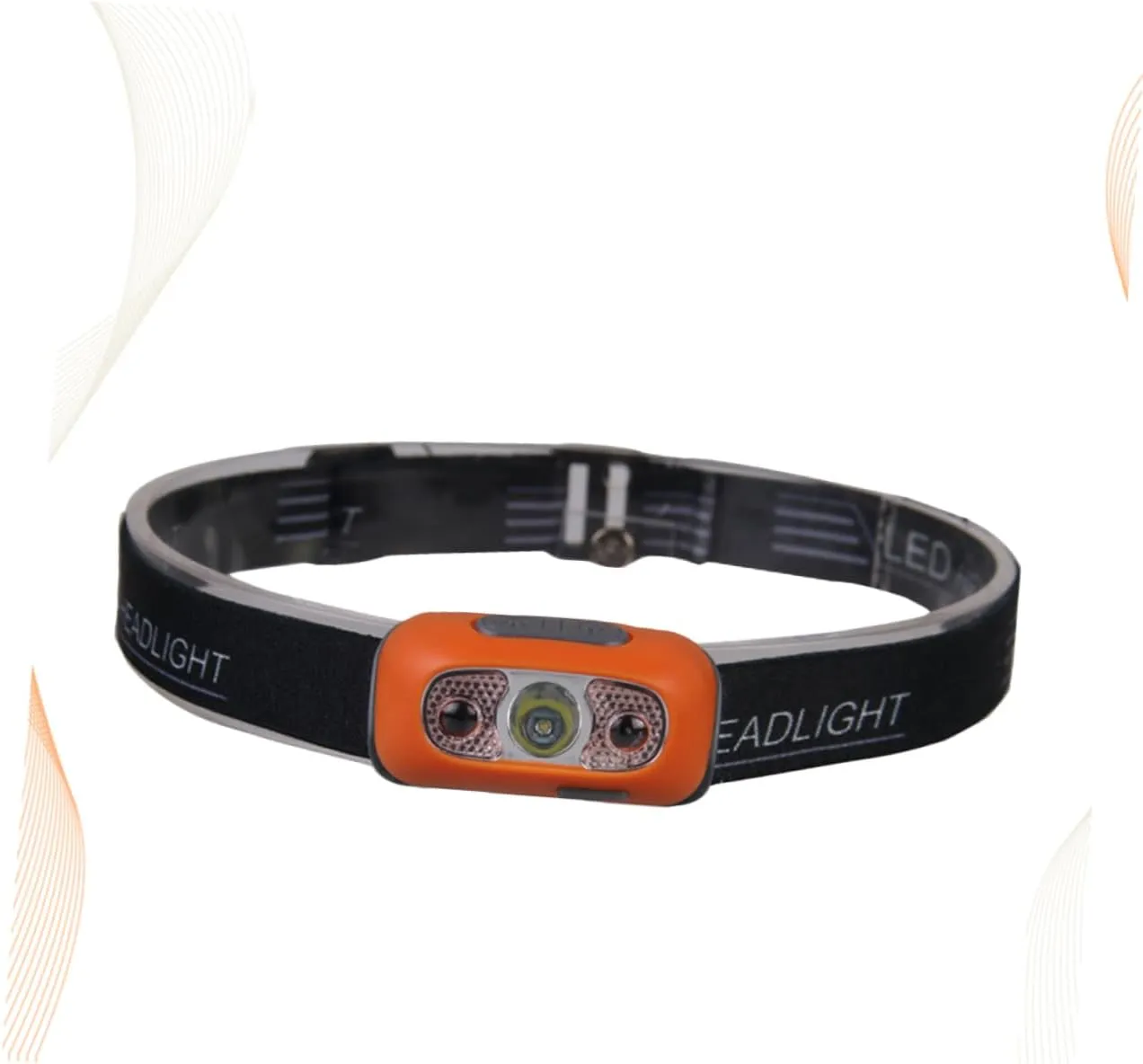 Led Headlamp Batteries Rechargeable Sensor Headlight Camping Flashlight Led Torch Lamp Orange for Outdoor Activities