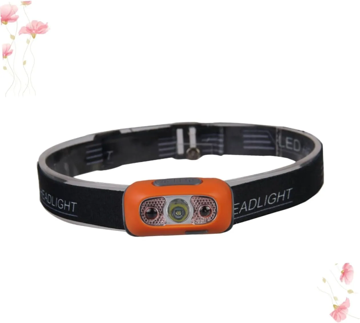 Led Headlamp Batteries Rechargeable Sensor Headlight Camping Flashlight Led Torch Lamp Orange for Outdoor Activities