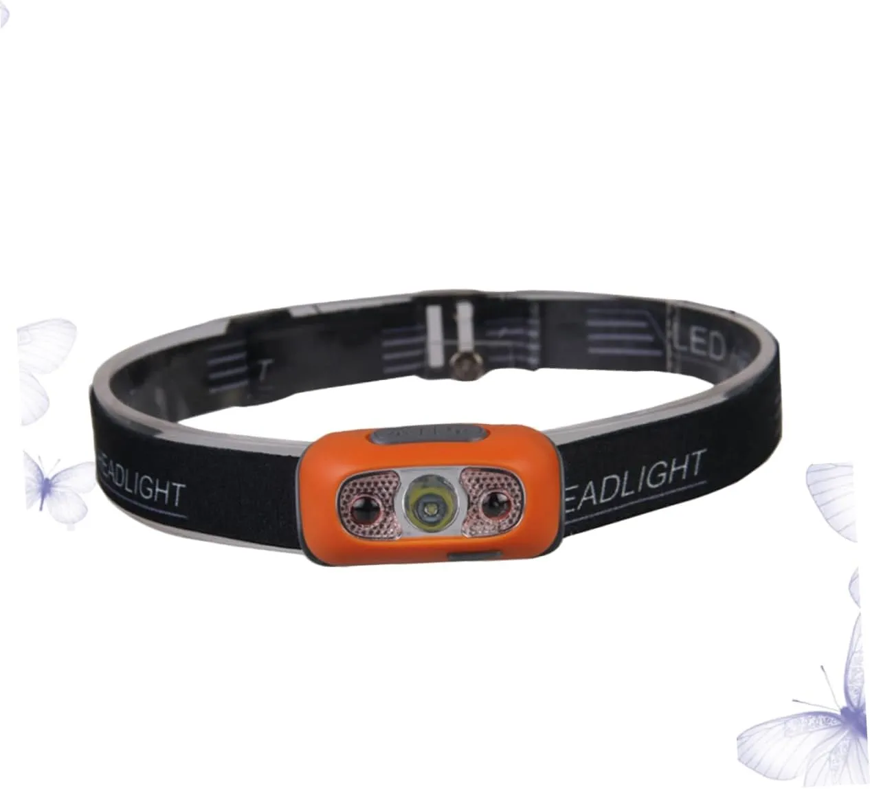 Led Headlamp Batteries Rechargeable Sensor Headlight Camping Flashlight Led Torch Lamp Orange for Outdoor Activities