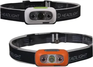 Led Headlamp Batteries Rechargeable Sensor Headlight Camping Flashlight Led Torch Lamp Orange for Outdoor Activities