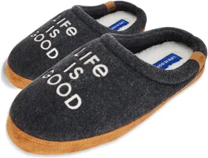 Life is Good Women's Moccasin Slippers, 303593W - Suede & Fleece Open Back Indoor/Outdoor Slip-Ons - Plush & Cozy Slides with Soft Foam & Rubber Soles Stylish & Comfy Available in Different Designs