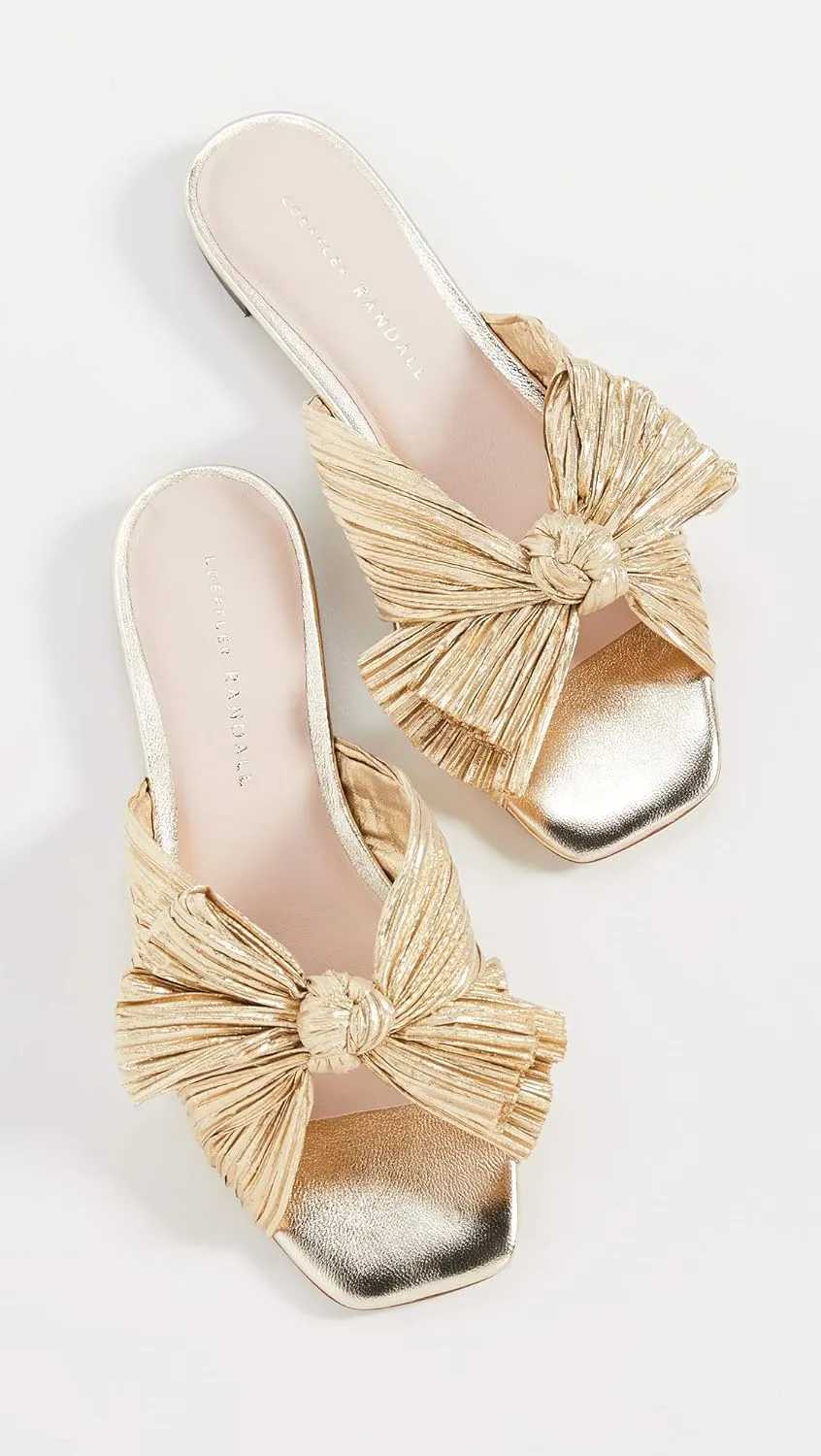 Loeffler Randall Women's Daphne Pleated Bow Slides