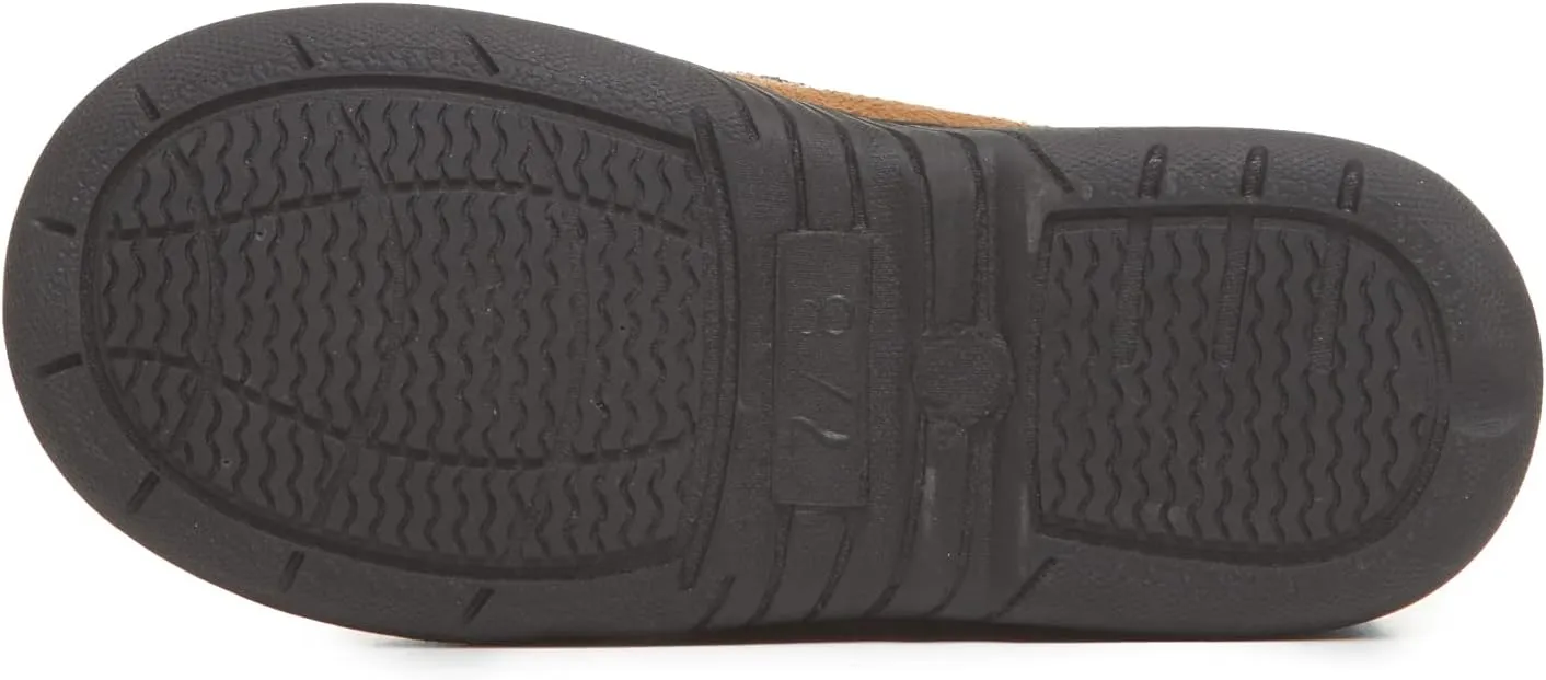 Lucky Brand Boys' Micro Suede Fuzzy Lined Moccasin Slippers