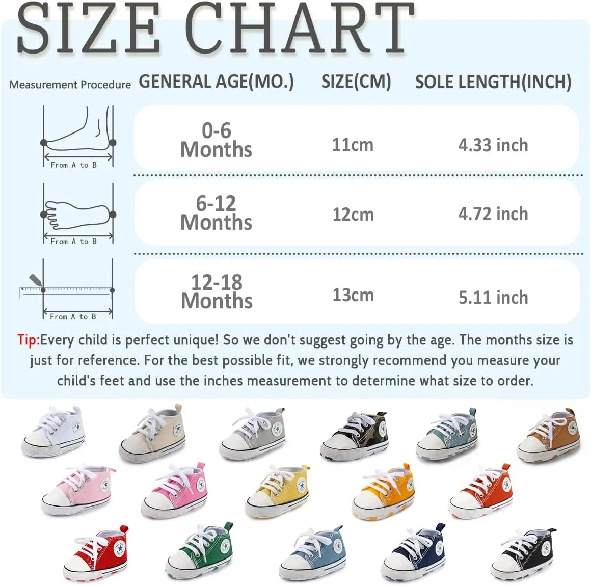 Meckior Baby Girls Boys Canvas Sneakers Soft Sole High-Top Ankle Infant First Walkers Crib Shoes