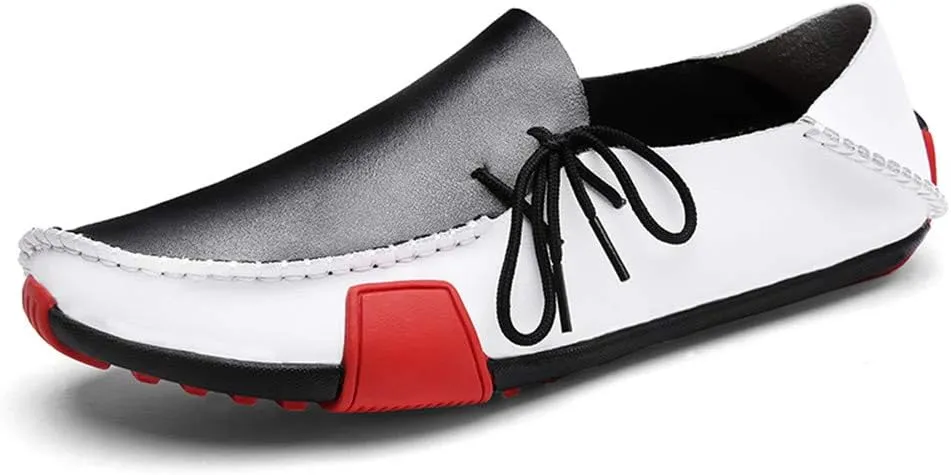 Men's Casual Driving Loafers Tide Leather Walking Moccasin Vintage Comfort Business Shoes