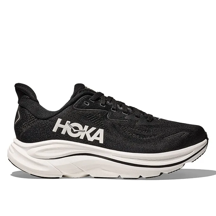 Mens Hoka Clifton 10 Extra Wide in Black/White
