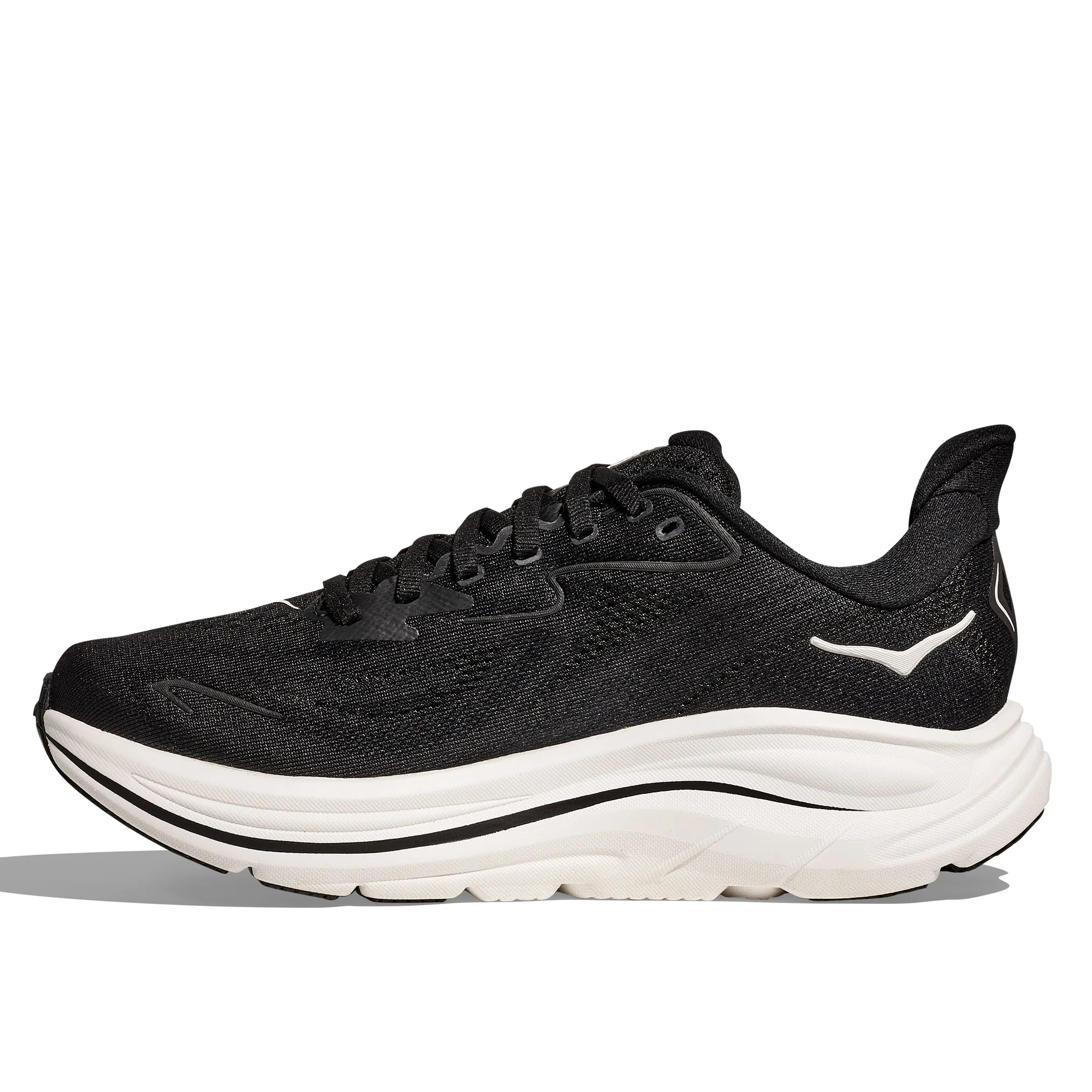 Mens Hoka Clifton 10 Extra Wide in Black/White