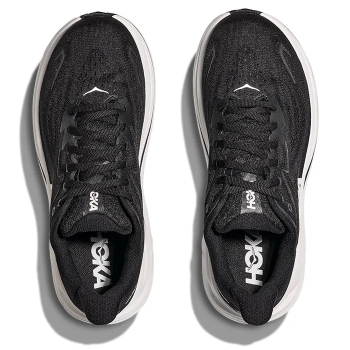Mens Hoka Clifton 10 Extra Wide in Black/White