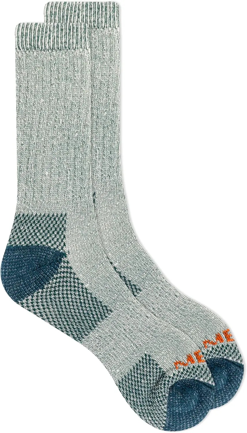 Merrell Men's and Women's Heavyweight Merino Wool Hiking Crew Socks-Breathable Reinforced Cushion and Arch Support