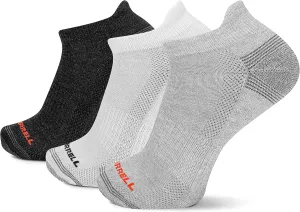 Merrell Unisex-Adult Recycled Everyday Half Cushion Low Cut Tab Socks - 3 Pairs - Breathable Hiking