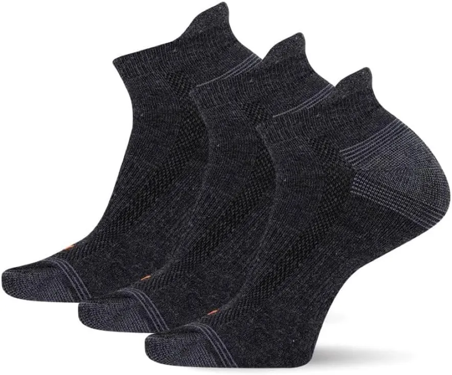 Merrell Unisex-Adult Recycled Everyday Half Cushion Low Cut Tab Socks - 3 Pairs - Breathable Hiking