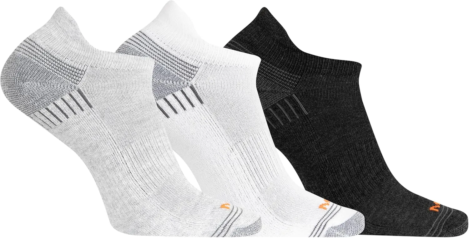 Merrell Unisex-Adult Recycled Everyday Half Cushion Low Cut Tab Socks - 3 Pairs - Breathable Hiking