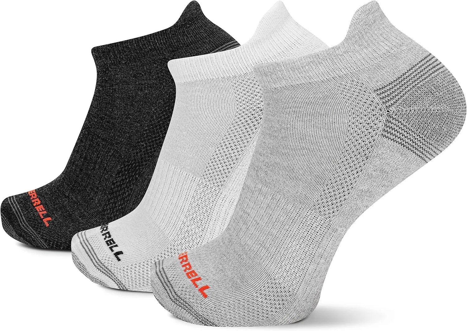 Merrell Unisex-Adult Recycled Everyday Half Cushion Low Cut Tab Socks - 3 Pairs - Breathable Hiking
