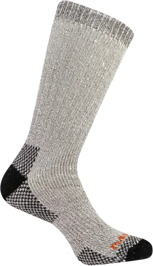 Merrell Unisex-Adult's Heavyweight Merino Wool Hiking Crew Socks-Breathable Reinforced Cushion and Arch Support, Black (1 Pair), S/M (Men's 5-8.5 / Women's 5-9.5)