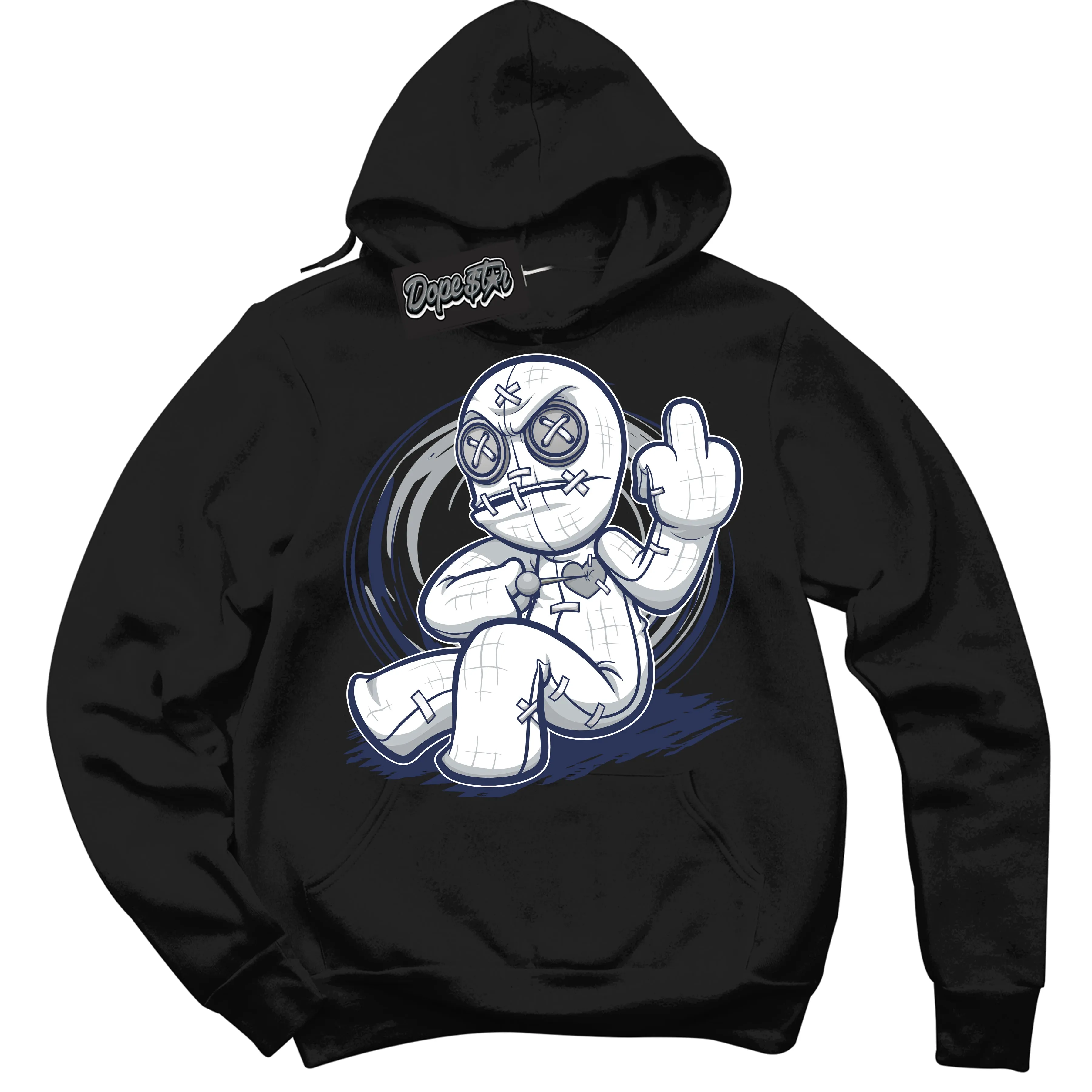 Midnight Navy 3s Sneaker Hoodie Voodoo Doll Graphic
