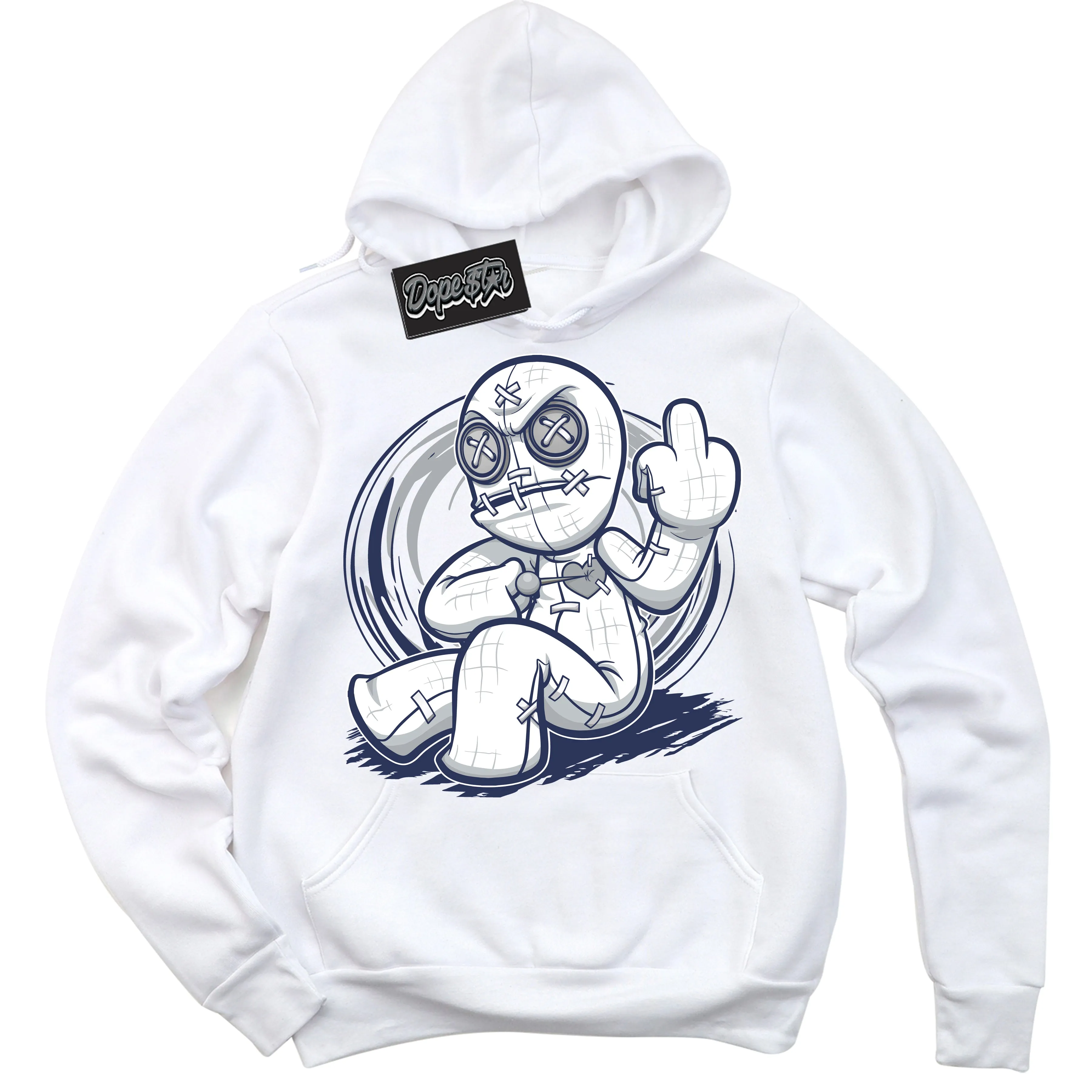 Midnight Navy 3s Sneaker Hoodie Voodoo Doll Graphic