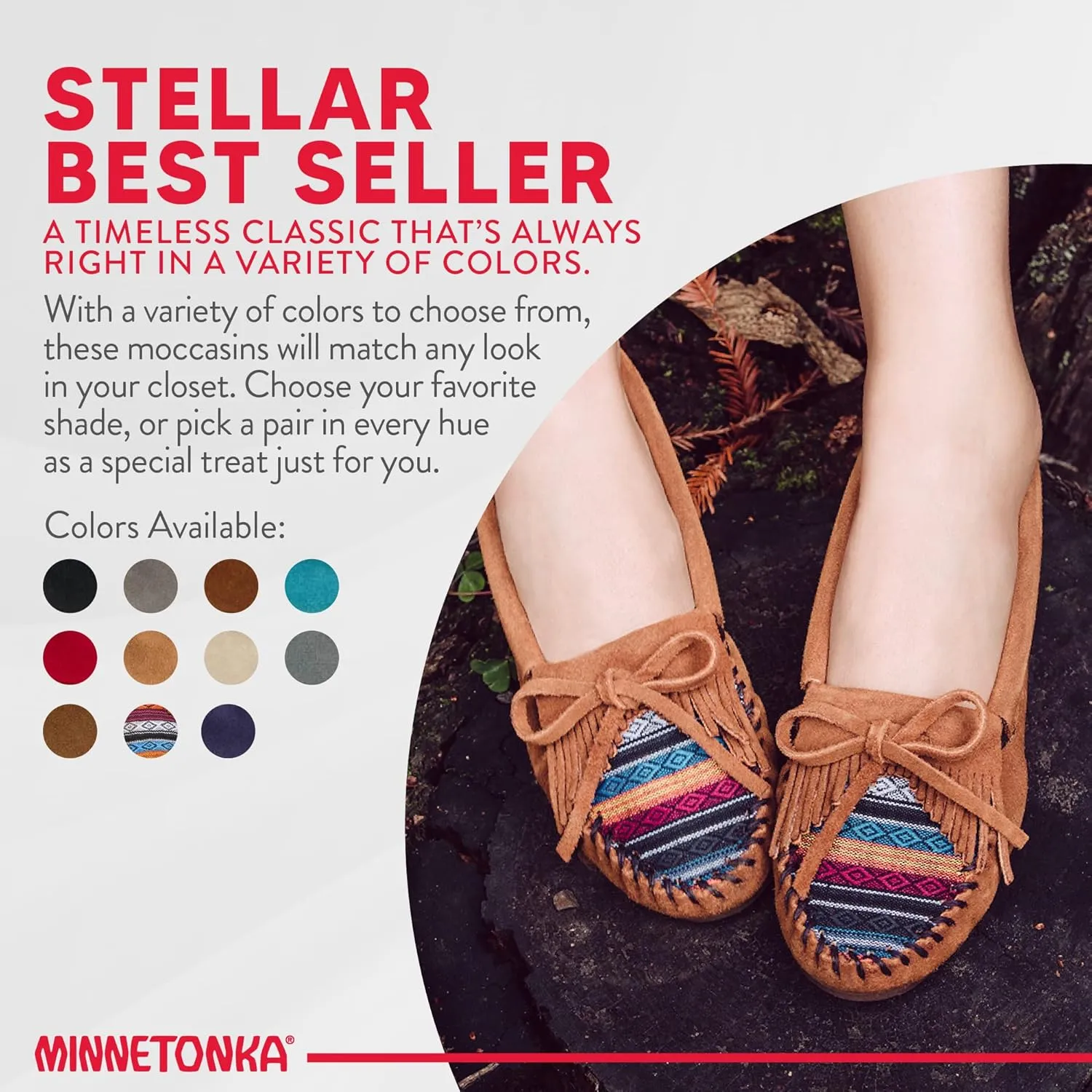 Minnetonka Women's Kilty Suede Hardsole Moccasin