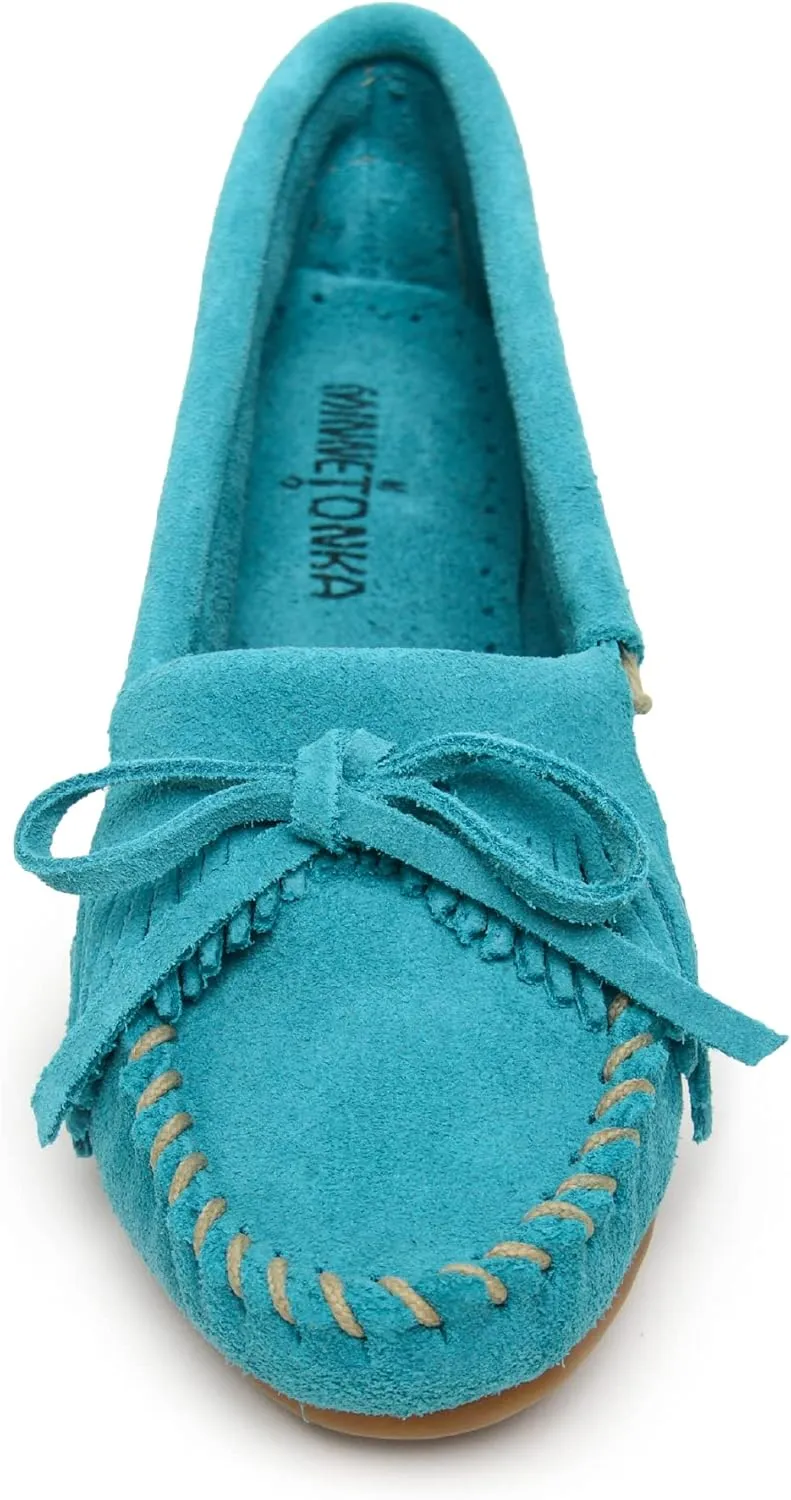 Minnetonka Women's Kilty Suede Hardsole Moccasin
