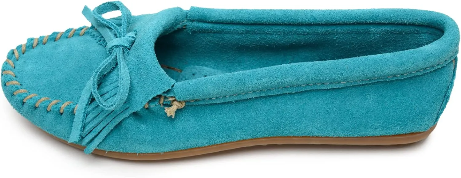 Minnetonka Women's Kilty Suede Hardsole Moccasin