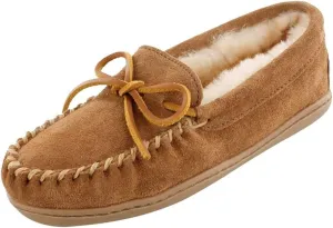 Minnetonka Womens Sheepskin Hardsole Moccasin Tan Size 7