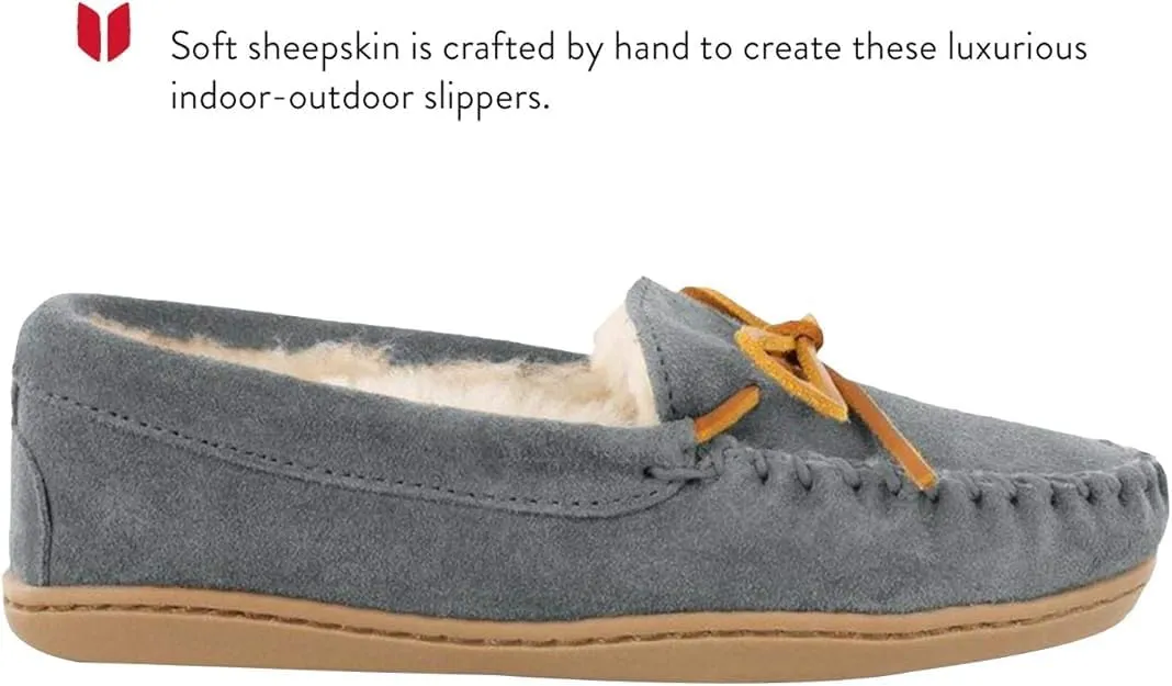 Minnetonka Womens Sheepskin Hardsole Moccasins