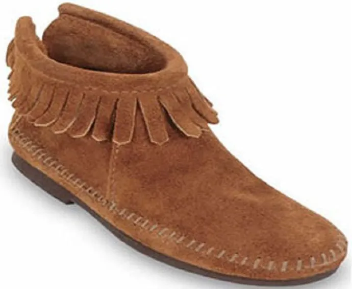 Minnetonka  Zip Ankle Brown Suede Kids Boot 2282