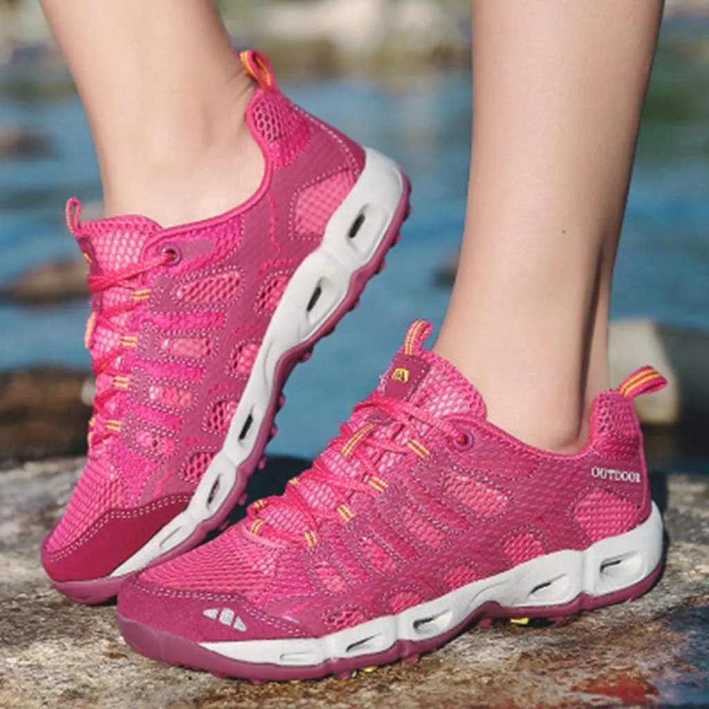 MIOKE Women's Lightweight Mesh Hiking Shoes Outdoor Running Trail Hiker Non-Slip Climbing Backpacking Shoes