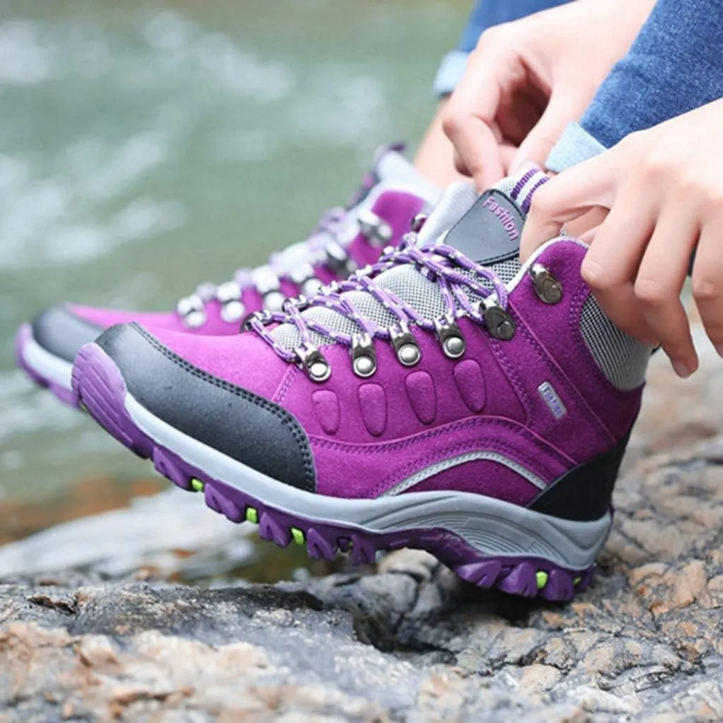 MIOKE Women's Waterproof Hiking Shoes Outdoor Running Hiker Non-Slip Casual Trail Climbing Backpacking Shoes