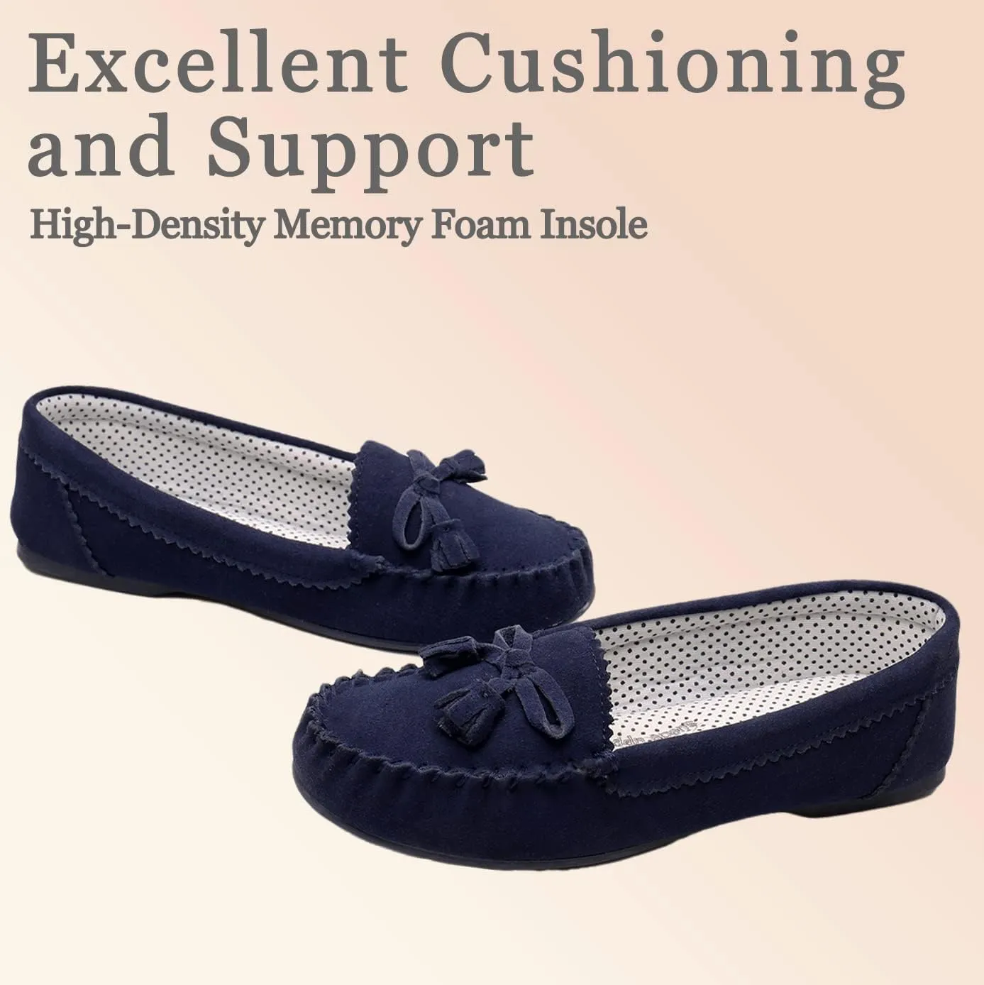 Moccasin Slippers for Women Flat Casual Comfortable Loafer Shoes Womens Moccasin Slippers Spring Driving Moccasins Shoes