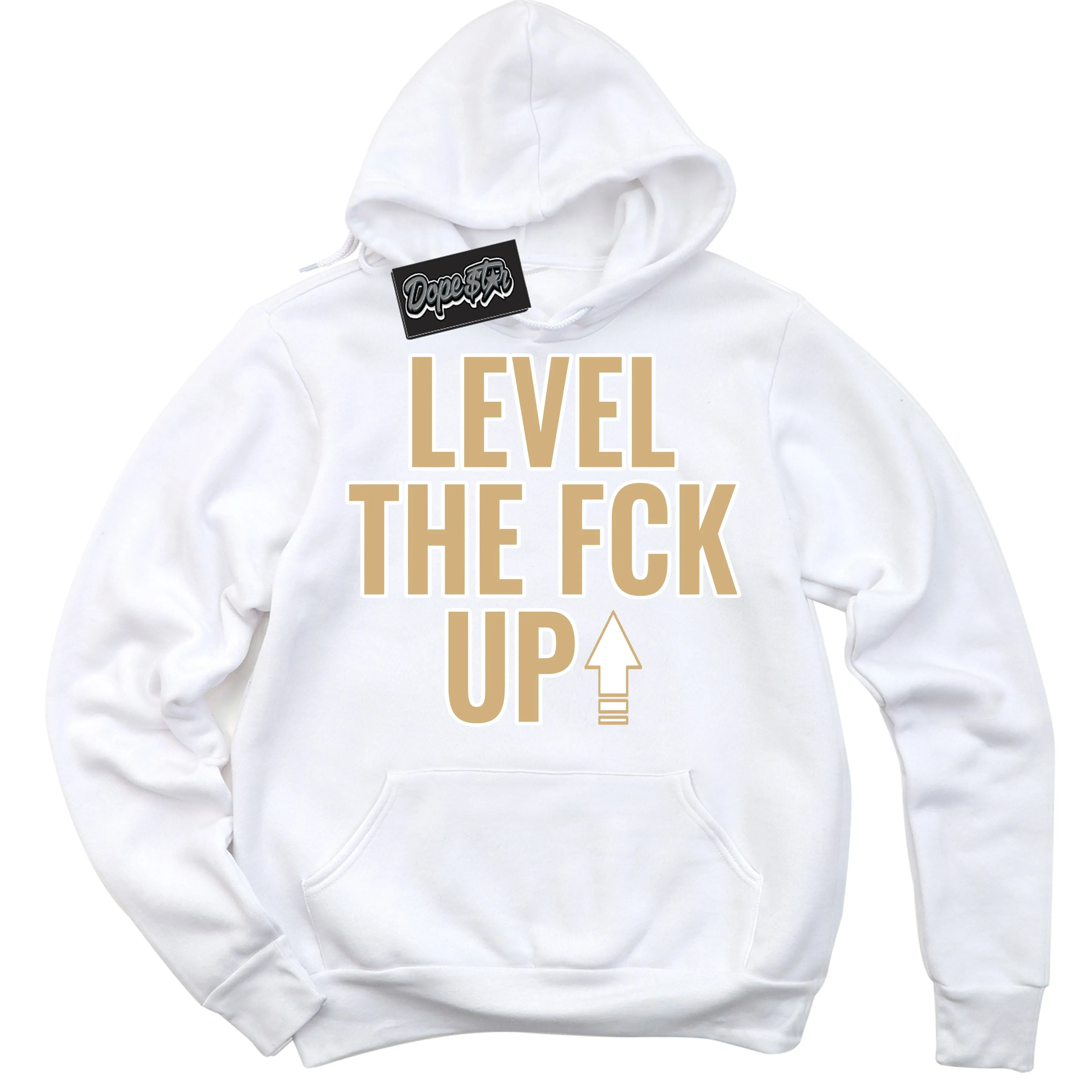 MVP White Metallic Gold Sneaker Hoodie Level The Fck Up Graphic