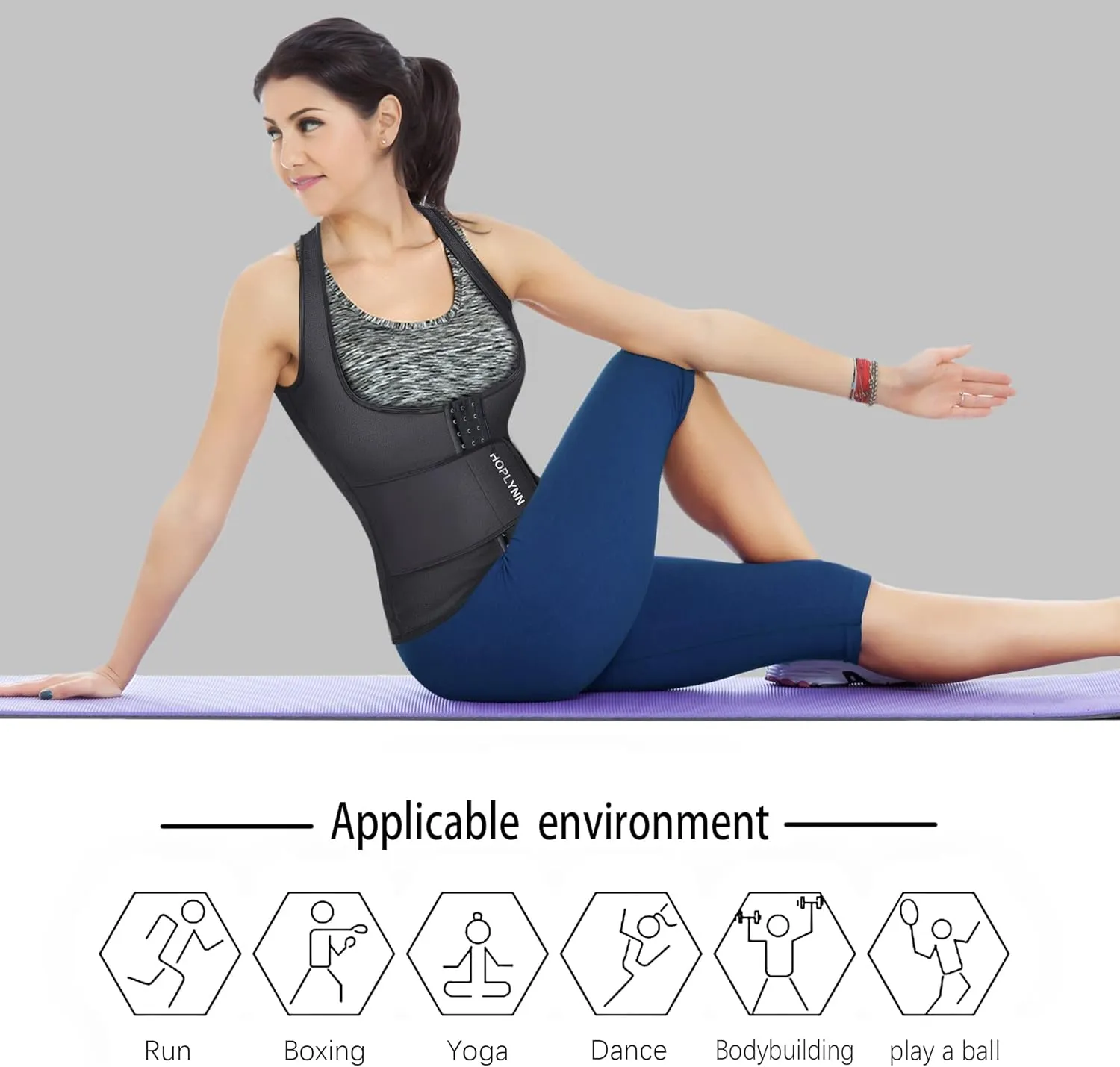 Neoprene Sauna Sweat Waist Trainer Corset Trimmer Vest for Women Tummy Control, Waist Cincher Body Shaper